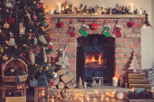 Christmas fireplace decorations
